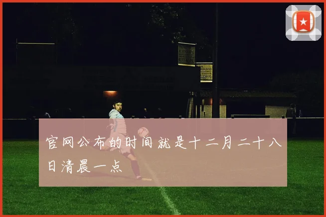 官网公布的时间就是十二月二十八日清晨一点